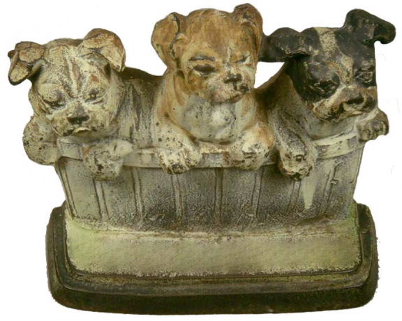 Puppies in a Basket doorstop