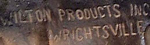 Wilton Products Foundry Marking